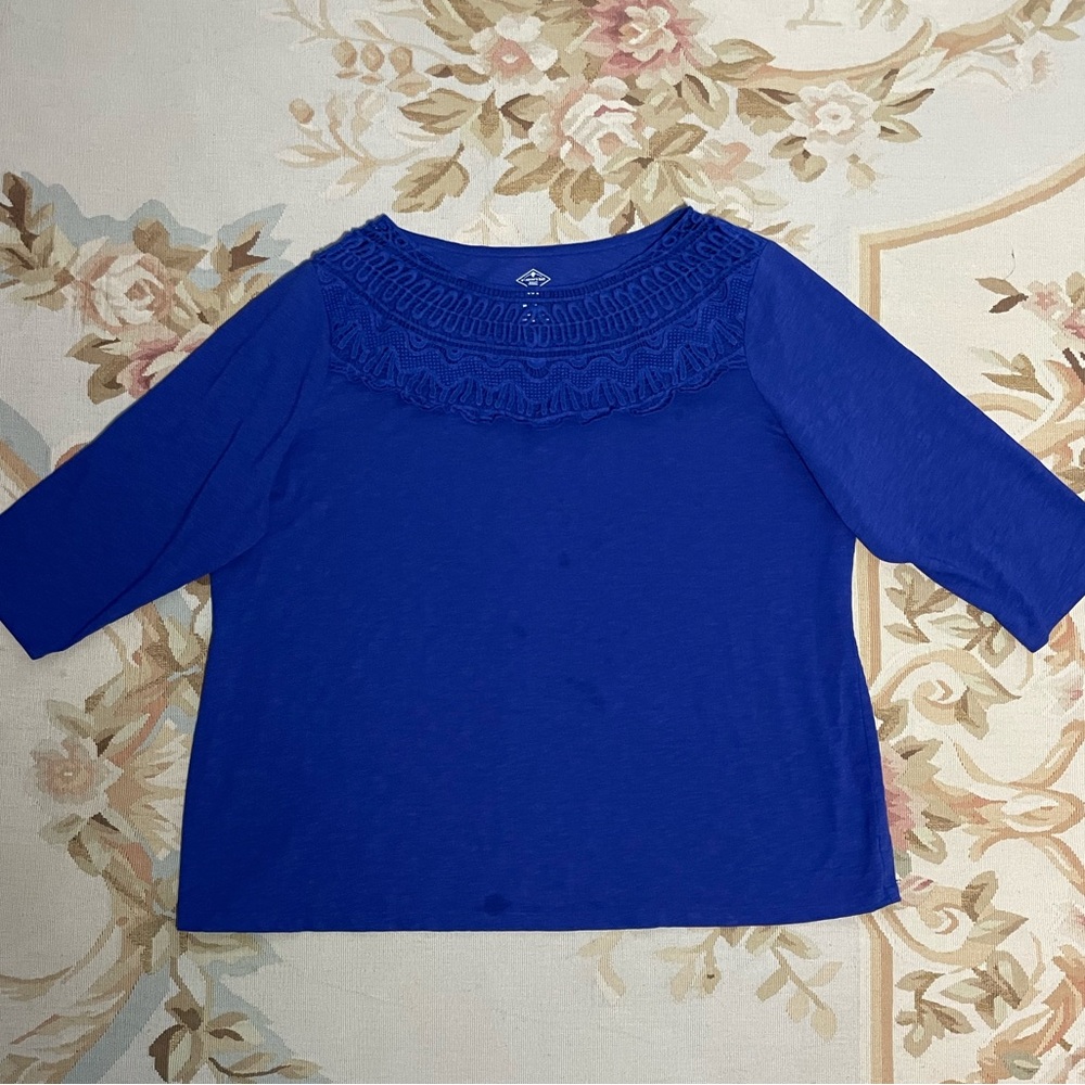 St. John's Bay indigo Blue Women's Long Sleeve Top